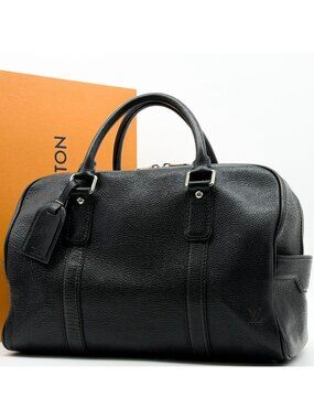 Louis Vuitton Carryall 40 Taurillon Boston Bag Logo